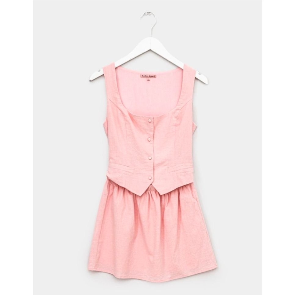 Sleeveless Pink Mini Dress With Buttons. No Longer With Tag But Never Worn